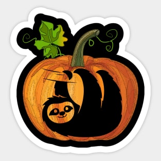 Sloth in pumpkin Sticker